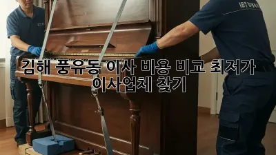 김해 풍유동 이사 비용 비교: 최저가 이사업체 찾기