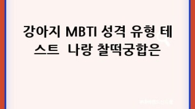 나에게 찰떡!🐶 강아지종류별 완벽 가이드✨